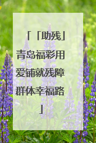「助残」青岛福彩用爱铺就残障群体幸福路