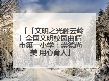「文明之光耀云岭」全国文明校园曲靖市第一小学：崇德尚美 用心育人