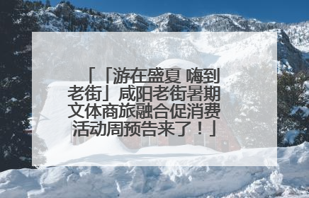 「游在盛夏 嗨到老街」咸阳老街暑期文体商旅融合促消费活动周预告来了！