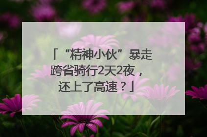 “精神小伙”暴走跨省骑行2天2夜，还上了高速？