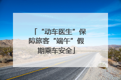 “动车医生”保障旅客“端午”假期乘车安全