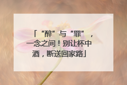 “醉”与“罪”，一念之间！别让杯中酒，断送回家路