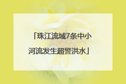 珠江流域7条中小河流发生超警洪水