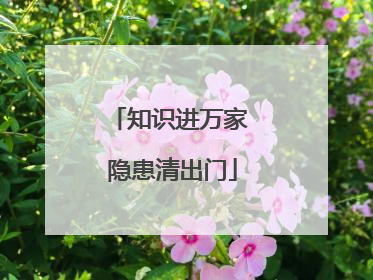 知识进万家 隐患清出门