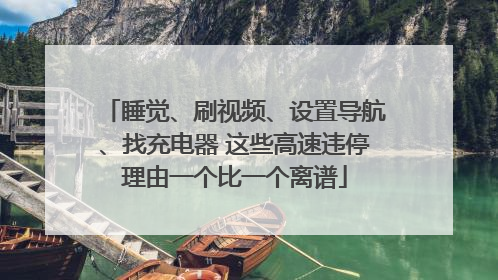 睡觉、刷视频、设置导航、找充电器 这些高速违停理由一个比一个离谱