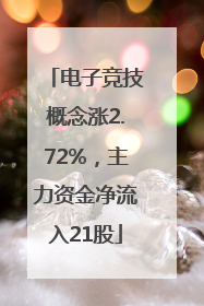 电子竞技概念涨2.72%，主力资金净流入21股