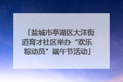 盐城市亭湖区大洋街道育才社区举办“欢乐粽动员”端午节活动
