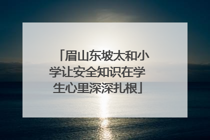 眉山东坡太和小学让安全知识在学生心里深深扎根