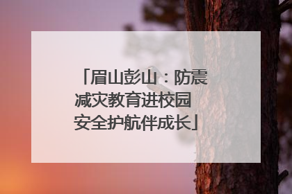 眉山彭山：防震减灾教育进校园 安全护航伴成长