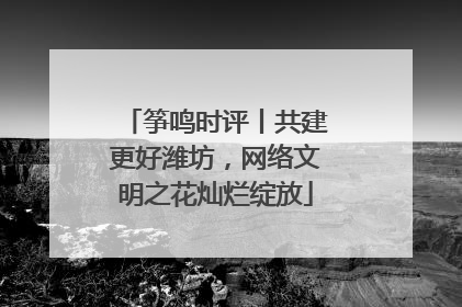 筝鸣时评丨共建更好潍坊，网络文明之花灿烂绽放