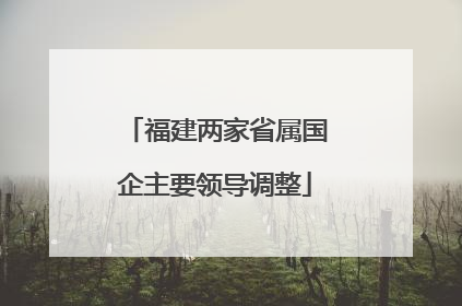 福建两家省属国企主要领导调整