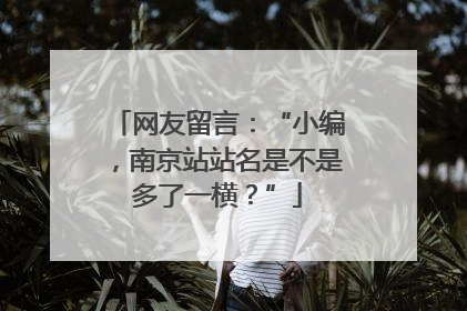 网友留言：“小编，南京站站名是不是多了一横？”