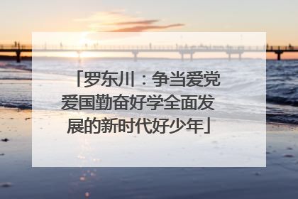 罗东川：争当爱党爱国勤奋好学全面发展的新时代好少年