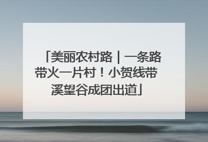 美丽农村路｜一条路带火一片村！小贺线带溪望谷成团出道