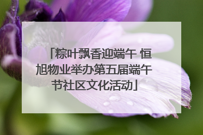 粽叶飘香迎端午 恒旭物业举办第五届端午节社区文化活动
