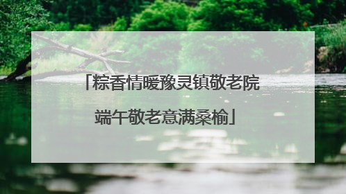 粽香情暖豫灵镇敬老院 端午敬老意满桑榆