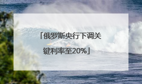 俄罗斯央行下调关键利率至20%
