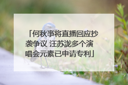 何秋亊将直播回应抄袭争议 汪苏泷多个演唱会元素已申请专利