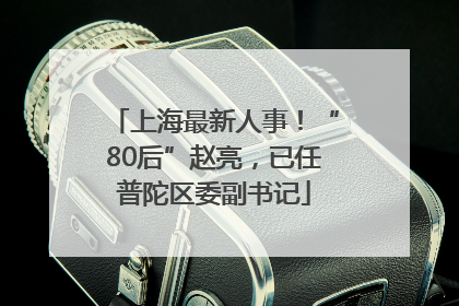 上海最新人事！“80后”赵亮，已任普陀区委副书记