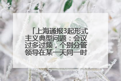 上海通报3起形式主义典型问题：会议过多过频，个别分管领导在某一天同一时段需参加3个会议