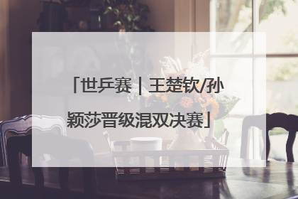 世乒赛｜王楚钦/孙颖莎晋级混双决赛