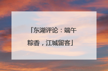 东湖评论：端午粽香，江城留客