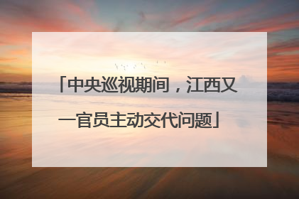 中央巡视期间，江西又一官员主动交代问题