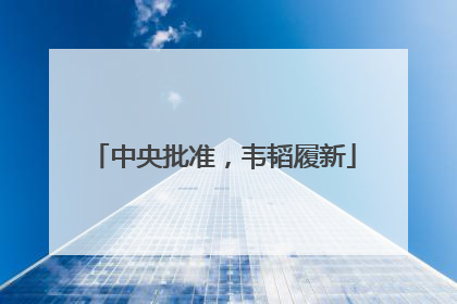 中央批准，韦韬履新