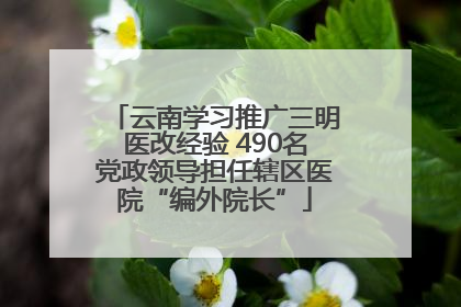 云南学习推广三明医改经验 490名党政领导担任辖区医院“编外院长”
