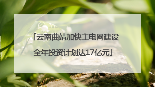 云南曲靖加快主电网建设 全年投资计划达17亿元