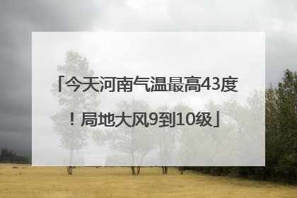 今天河南气温最高43度！局地大风9到10级