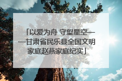 以爱为舟 守望星空——甘肃省民乐县全国文明家庭赵燕家庭纪实