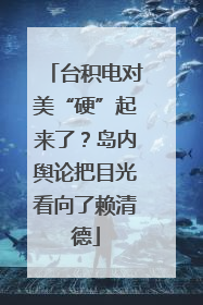 台积电对美“硬”起来了？岛内舆论把目光看向了赖清德