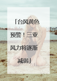 台风黄色预警！三亚风力将逐渐减弱