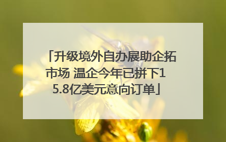 升级境外自办展助企拓市场 温企今年已拼下15.8亿美元意向订单