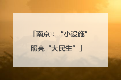 南京：“小设施”照亮“大民生”