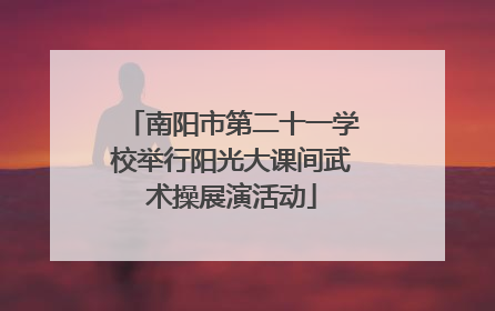 南阳市第二十一学校举行阳光大课间武术操展演活动