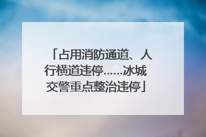 占用消防通道、人行横道违停……冰城交警重点整治违停