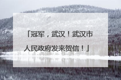 冠军，武汉！武汉市人民政府发来贺信！