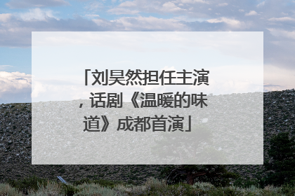 刘昊然担任主演，话剧《温暖的味道》成都首演
