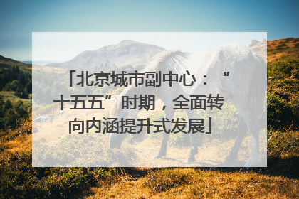 北京城市副中心：“十五五”时期，全面转向内涵提升式发展