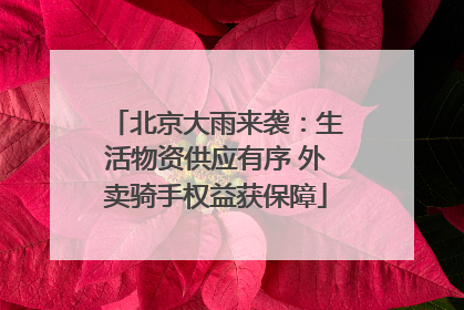 北京大雨来袭：生活物资供应有序 外卖骑手权益获保障