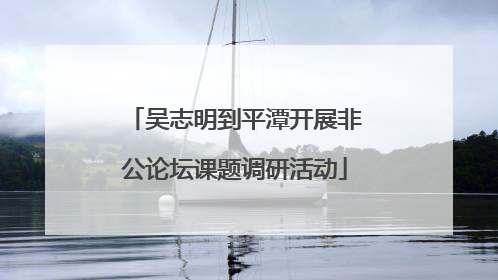吴志明到平潭开展非公论坛课题调研活动