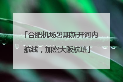合肥机场暑期新开河内航线，加密大阪航班