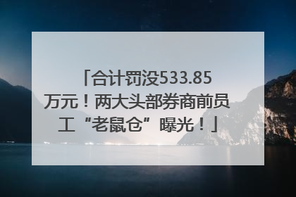 合计罚没533.85万元！两大头部券商前员工“老鼠仓”曝光！