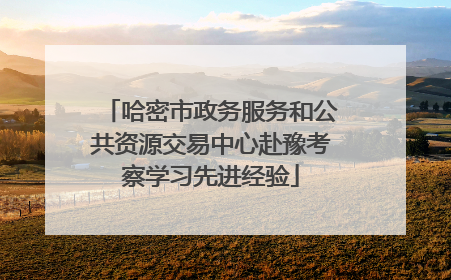 哈密市政务服务和公共资源交易中心赴豫考察学习先进经验