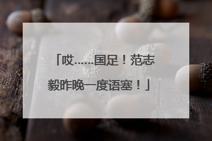 哎……国足！范志毅昨晚一度语塞！