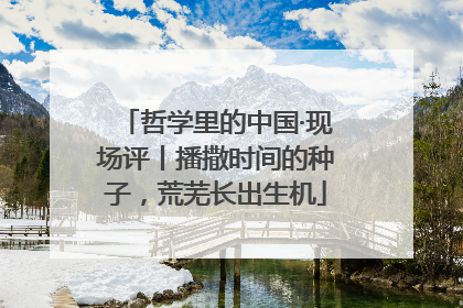 哲学里的中国·现场评丨播撒时间的种子，荒芜长出生机