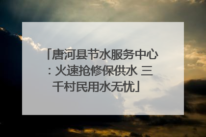 唐河县节水服务中心：火速抢修保供水 三千村民用水无忧