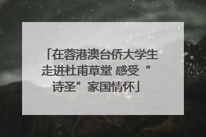 在蓉港澳台侨大学生走进杜甫草堂 感受“诗圣”家国情怀